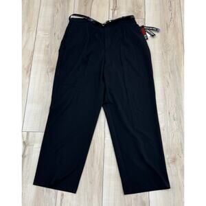 Briggs New York Womens Black Dress Work Pants w/ Belt 18 short NWT